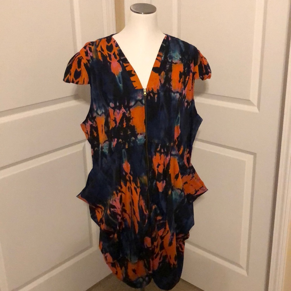 Zip Front Multi Color Dress